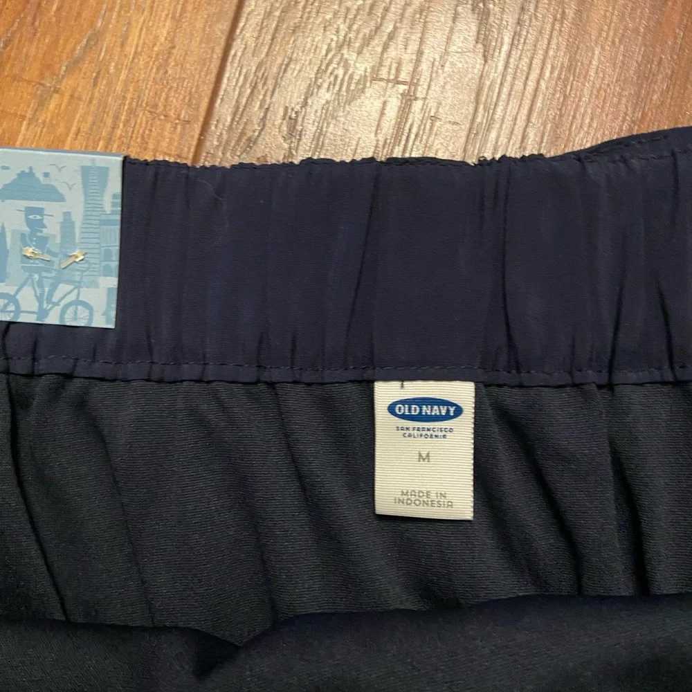 NWT old navy navy blue skirt modal blend tie waist pockets short medium - Picture 2 of 8